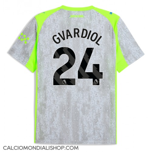 Maglie da calcio Manchester City Josko Gvardiol #24 Terza Maglia 2025-26 Manica Corta